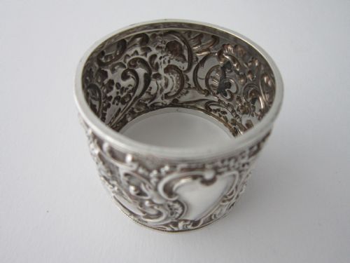 ANTIQUE VICTORIAN STERLING SILVER CHERUBS NAPKIN RING 1896 - ADDITIONAL PHOTO 8