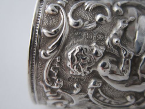 ANTIQUE VICTORIAN STERLING SILVER CHERUBS NAPKIN RING 1896 - ADDITIONAL PHOTO 9