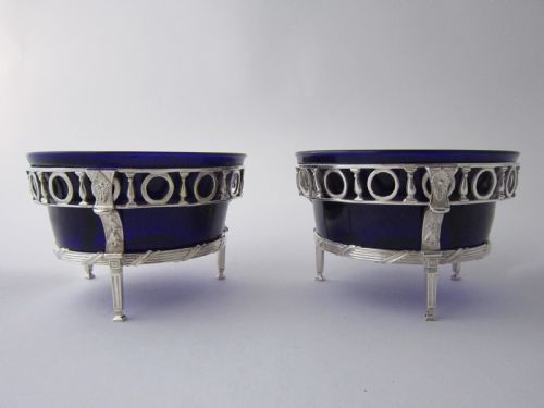 ANTIQUE VICTORIAN STERLING SILVER GLASS DISHES - ADDITIONAL PHOTO 1