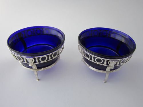 ANTIQUE VICTORIAN STERLING SILVER GLASS DISHES - ADDITIONAL PHOTO 2