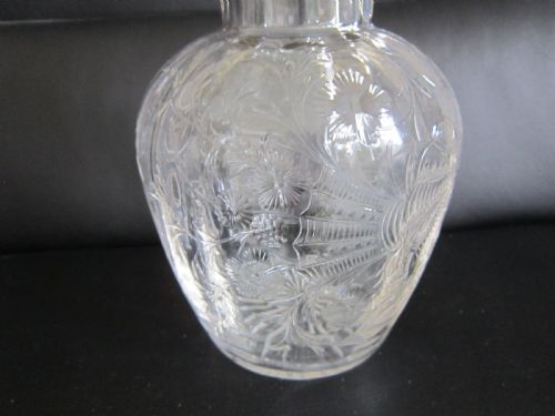 ANTIQUE EDWARDIAN STERLING SILVER GLASS CLARET JUG 1907 - ADDITIONAL PHOTO 5