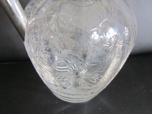 ANTIQUE EDWARDIAN STERLING SILVER GLASS CLARET JUG 1907 - ADDITIONAL PHOTO 7