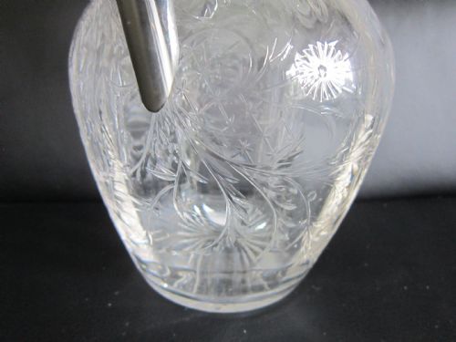 ANTIQUE EDWARDIAN STERLING SILVER GLASS CLARET JUG 1907 - ADDITIONAL PHOTO 8