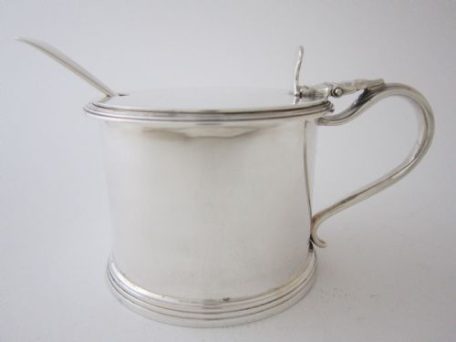 heavy antique george v sterling silver mustard pot 1921 - CATEGORY: ANTIQUE SILVER - DATED 1920