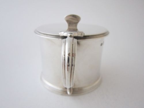 HEAVY ANTIQUE GEORGE V STERLING SILVER MUSTARD POT 1921 - ADDITIONAL PHOTO 3