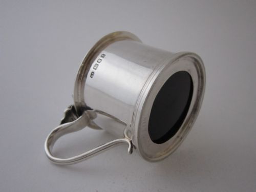 HEAVY ANTIQUE GEORGE V STERLING SILVER MUSTARD POT 1921 - ADDITIONAL PHOTO 6