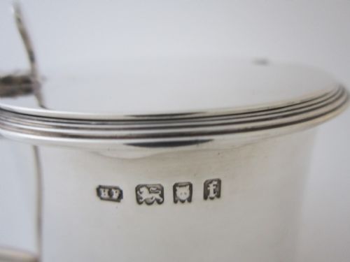 HEAVY ANTIQUE GEORGE V STERLING SILVER MUSTARD POT 1921 - ADDITIONAL PHOTO 7