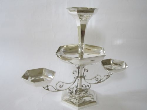 ANTIQUE EDWARDIAN STERLING SILVER TABLE CENTREPIECE 1910 - ADDITIONAL PHOTO 6