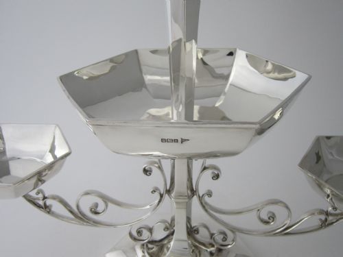 ANTIQUE EDWARDIAN STERLING SILVER TABLE CENTREPIECE 1910 - ADDITIONAL PHOTO 8
