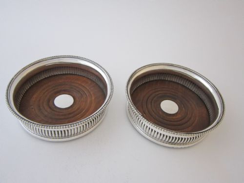 ANTIQUE GEORGE III STERLING SILVER WINE COASTERS 1804 - ADDITIONAL PHOTO 3