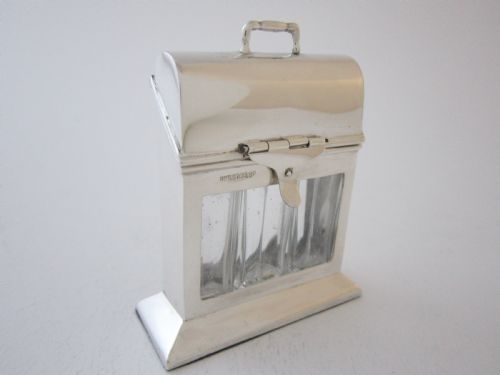 ANTIQUE EDWARDIAN STERLING SILVER NOVELTY PERFUME BOTTLE HOLDER 1910 - ADDITIONAL PHOTO 3