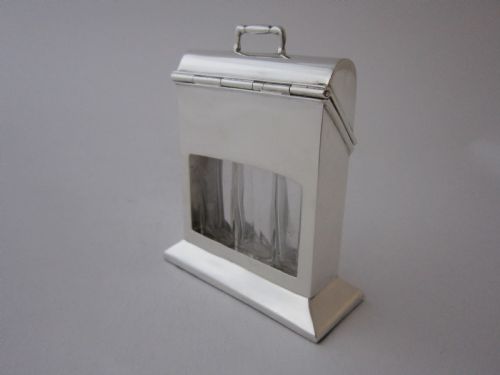 ANTIQUE EDWARDIAN STERLING SILVER NOVELTY PERFUME BOTTLE HOLDER 1910 - ADDITIONAL PHOTO 8