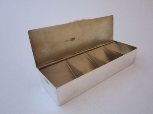 antique edwardian sterling silver stamp box 1901 - CATEGORY: ANTIQUE SILVER - DATED 1900