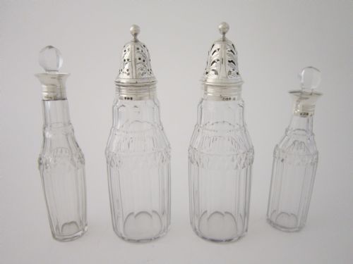 ANTIQUE GEORGE III STERLING SILVER CRUET SET 1795 - ADDITIONAL PHOTO 11