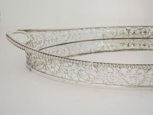 ANTIQUE VICTORIAN STERLING SILVER TRAY 1899 - ADDITIONAL PHOTO 1