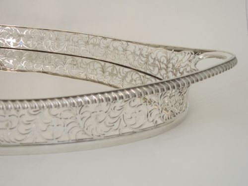 ANTIQUE VICTORIAN STERLING SILVER TRAY 1899 - ADDITIONAL PHOTO 2