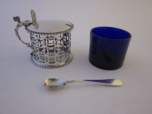 ANTIQUE VICTORIAN STERLING SILVER MUSTARD POT 1897 - ADDITIONAL PHOTO 5