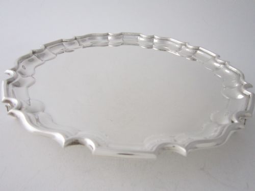 10 ANTIQUE GEORGE V STERLING SILVER DRINKS TRAYSALVER 1930 - ADDITIONAL PHOTO 1