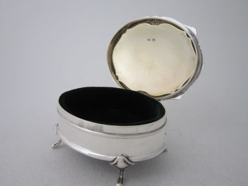 ANTIQUE EDWARDIAN STERLING SILVER TRINKET BOX 1909 - ADDITIONAL PHOTO 1