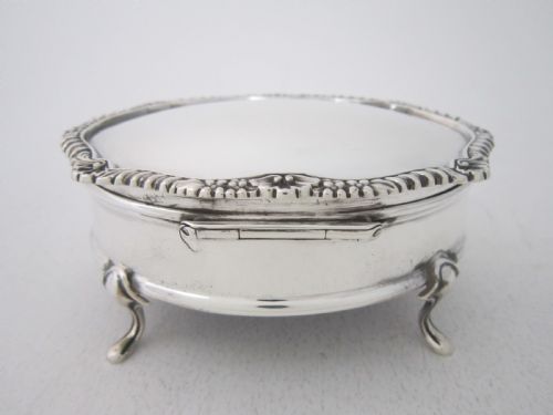 ANTIQUE EDWARDIAN STERLING SILVER TRINKET BOX 1909 - ADDITIONAL PHOTO 2