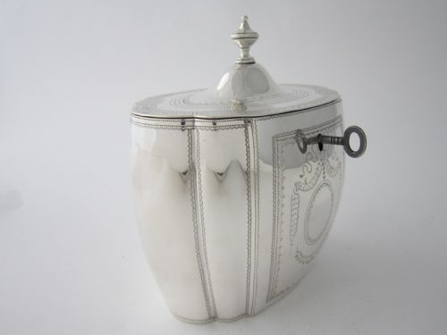 antique george iii sterling silver locking tea caddy 1801 - CATEGORY: ANTIQUE SILVER - DATED 1800