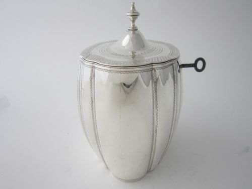 ANTIQUE GEORGE III STERLING SILVER LOCKING TEA CADDY 1801 - ADDITIONAL PHOTO 2
