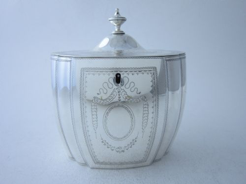 ANTIQUE GEORGE III STERLING SILVER LOCKING TEA CADDY 1801 - ADDITIONAL PHOTO 7