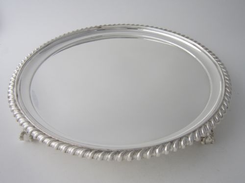 15 12 ANTIQUE GEORGE V STERLING SILVER TRAYSALVER 1934 - ADDITIONAL PHOTO 1