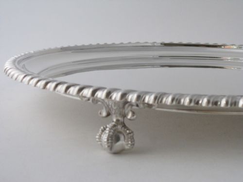 15 12 ANTIQUE GEORGE V STERLING SILVER TRAYSALVER 1934 - ADDITIONAL PHOTO 6