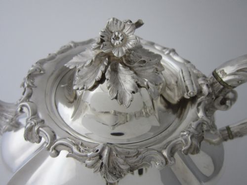 ANTIQUE VICTORIAN 1842 STERLING SILVER TEAPOT - ADDITIONAL PHOTO 1