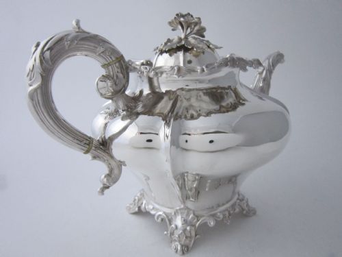 ANTIQUE VICTORIAN 1842 STERLING SILVER TEAPOT - ADDITIONAL PHOTO 5