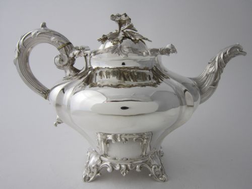 ANTIQUE VICTORIAN 1842 STERLING SILVER TEAPOT - ADDITIONAL PHOTO 6