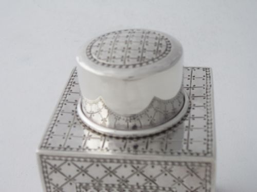 LIBERTY ANTIQUE GEORGE V STERLING SILVER TEA CADDY 1913 - ADDITIONAL PHOTO 1