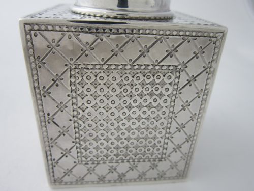 LIBERTY ANTIQUE GEORGE V STERLING SILVER TEA CADDY 1913 - ADDITIONAL PHOTO 4