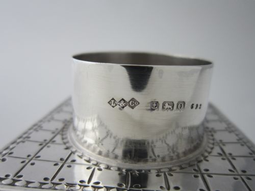 LIBERTY ANTIQUE GEORGE V STERLING SILVER TEA CADDY 1913 - ADDITIONAL PHOTO 6