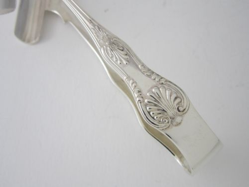 SET OF 6 ELIZABETH II STERLING SILVER KING'S PATTERN INDIVIDUAL ASPARAGUS HOLDERS 1961 - ADDITIONAL PHOTO 2