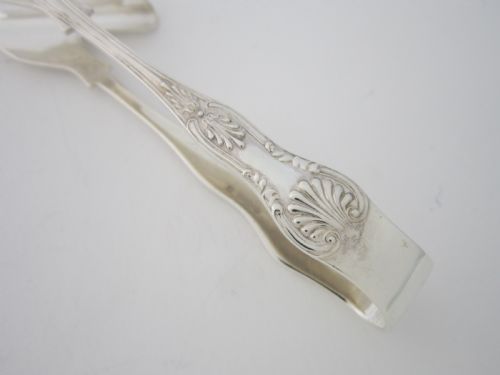 SET OF 6 ELIZABETH II STERLING SILVER KING'S PATTERN INDIVIDUAL ASPARAGUS HOLDERS 1961 - ADDITIONAL PHOTO 5