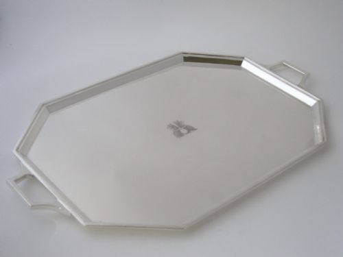 art deco george v sterling silver tray 1934 - CATEGORY: ANTIQUE SILVER - DATED 1930