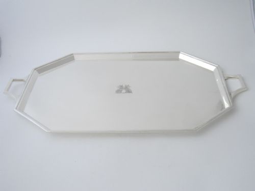 ART DECO GEORGE V STERLING SILVER TRAY 1934 - ADDITIONAL PHOTO 1