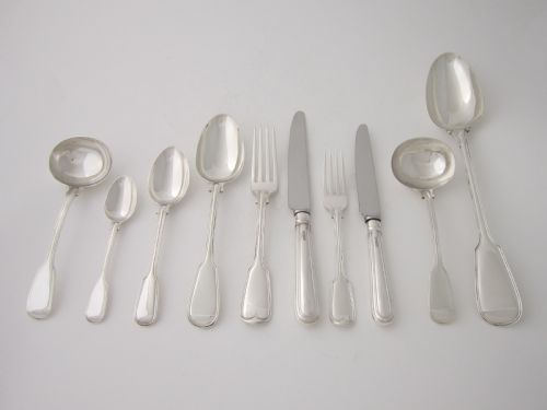 ANTIQUE VICTORIAN STERLING SILVER FIDDLE THREAD CANTEEN OF CUTLERY - ADDITIONAL PHOTO 3