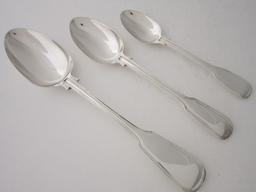 ANTIQUE VICTORIAN STERLING SILVER FIDDLE THREAD CANTEEN OF CUTLERY - ADDITIONAL PHOTO 7