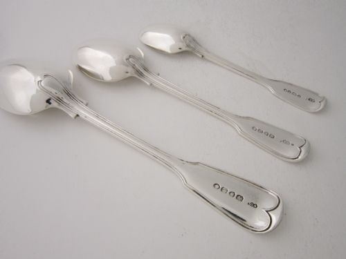 ANTIQUE VICTORIAN STERLING SILVER FIDDLE THREAD CANTEEN OF CUTLERY - ADDITIONAL PHOTO 8