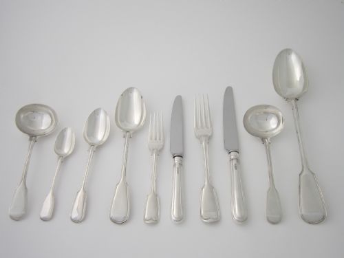 ANTIQUE VICTORIAN STERLING SILVER FIDDLE THREAD CANTEEN OF CUTLERY - ADDITIONAL PHOTO 11