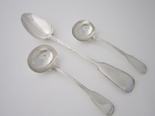 ANTIQUE VICTORIAN STERLING SILVER FIDDLE THREAD CANTEEN OF CUTLERY - ADDITIONAL PHOTO 12