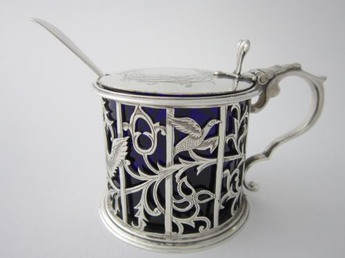 antique victorian sterling silver mustard pot 1881 - CATEGORY: ANTIQUE SILVER - DATED 1890
