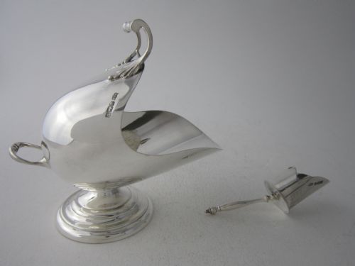 ANTIQUE EDWARDIAN STERLING SILVER SUGAR SCUTTLEBOWL 1907 - ADDITIONAL PHOTO 5