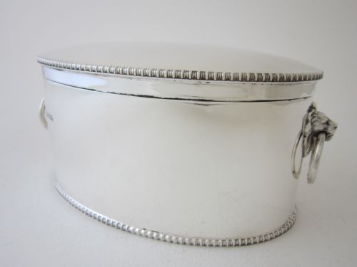 ANTIQUE GEORGE V STERLING SILVER BISCUIT BOX 1919 - ADDITIONAL PHOTO 1