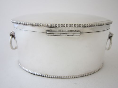ANTIQUE GEORGE V STERLING SILVER BISCUIT BOX 1919 - ADDITIONAL PHOTO 3