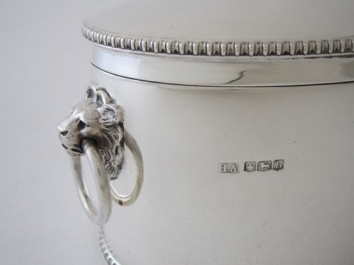 ANTIQUE GEORGE V STERLING SILVER BISCUIT BOX 1919 - ADDITIONAL PHOTO 6