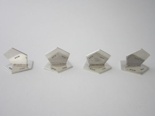 ASPREY ANTIQUE STERLING SILVER MENUPLACE CARD HOLDERS 1925 - ADDITIONAL PHOTO 5